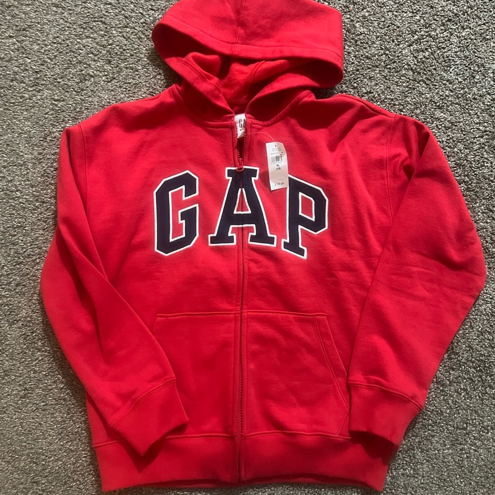 GAP Kids Bold Red Zip-Up Hoodie
